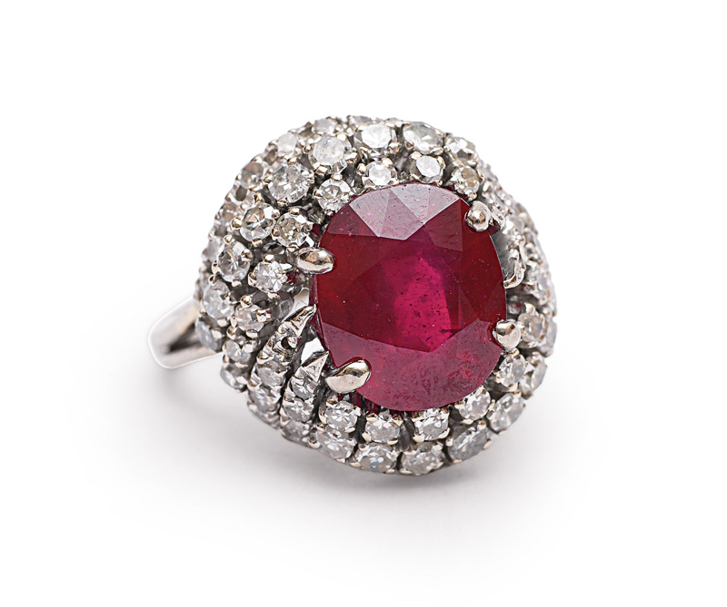 A large ruby diamond ring