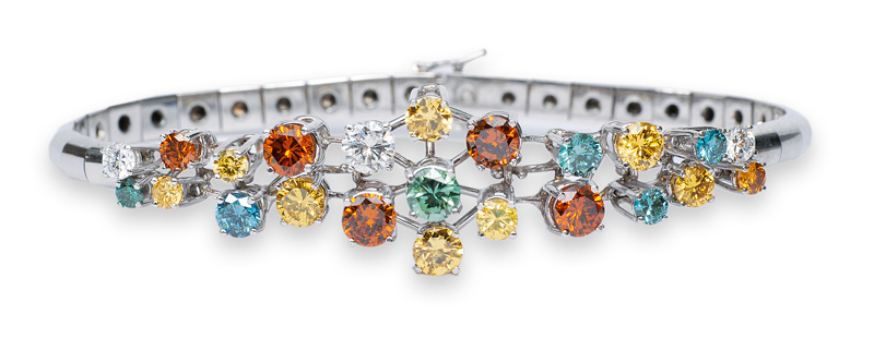 A colourful diamond bracelet