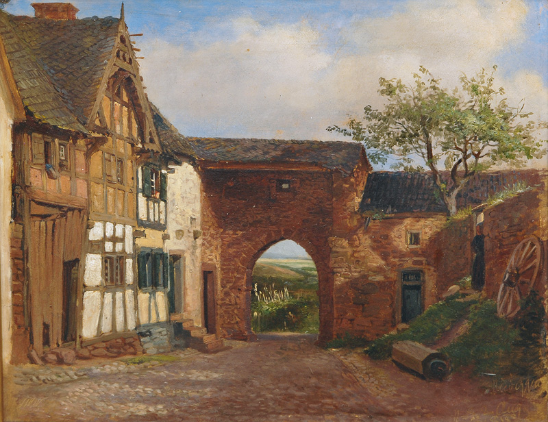 Quaint Village with Archway