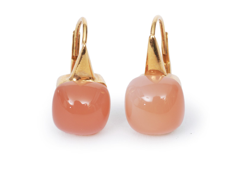 A pair of moonstone earrings