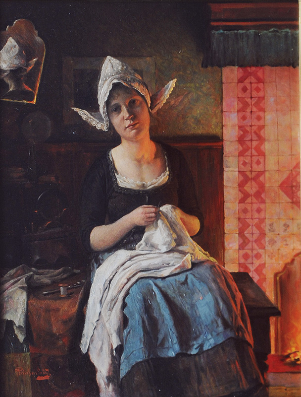 Young Woman Sewing