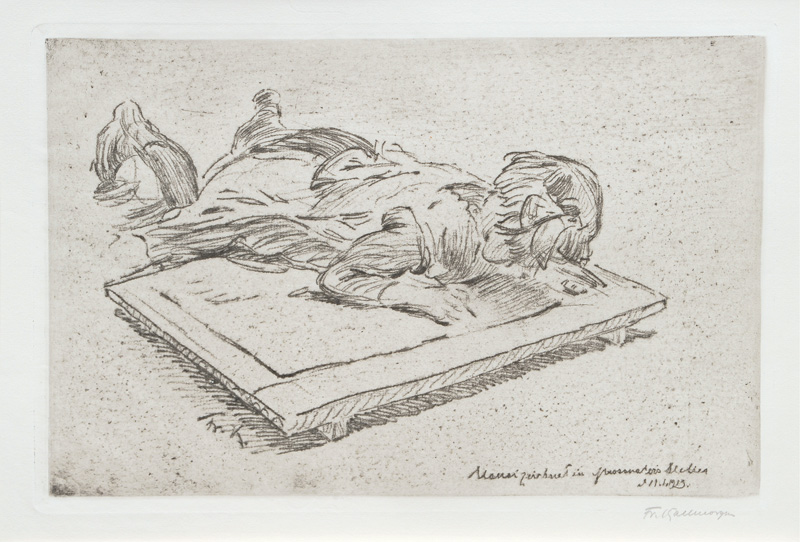Friedrich Kallmorgen - Little Girl Drawing Little Girl Drawing