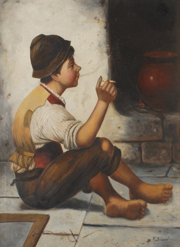 Francois Xavier Bricard - Kleiner rauchender Straßenjunge