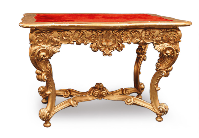 Prunkvoller Tisch mit reichem Barock-Dekor