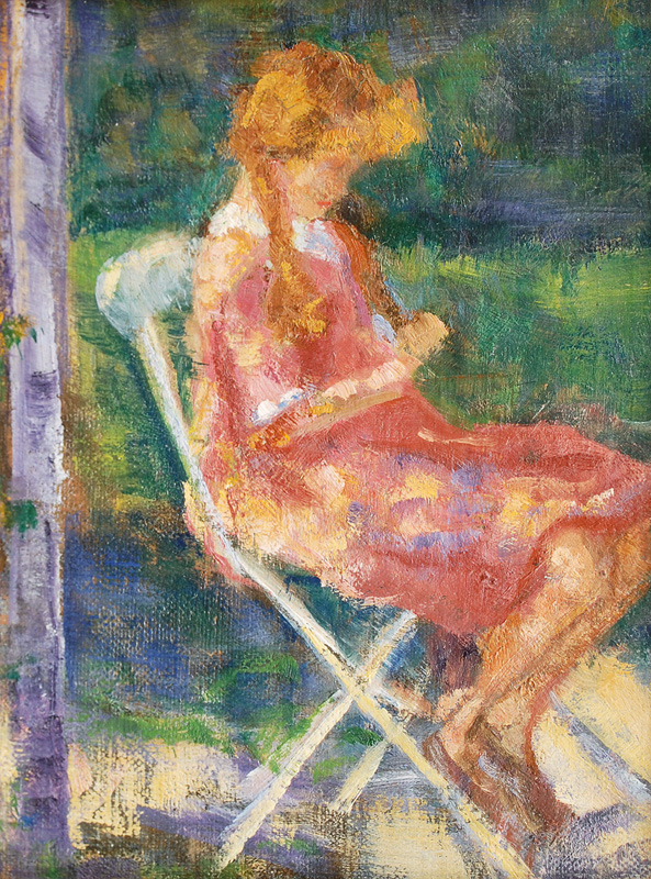 Reading Girl in a Garden