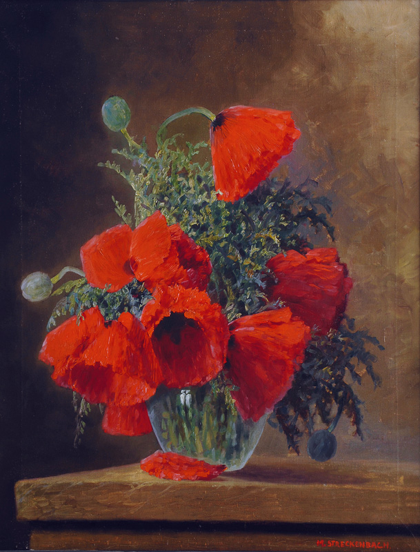 Max Streckenbach - Red Poppies in a Vase Red Poppies in a Vase