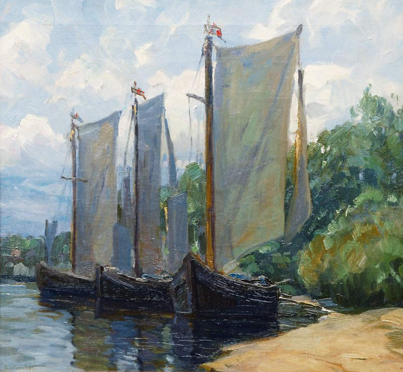 Fisherboats on the Banks of the Courland Spit