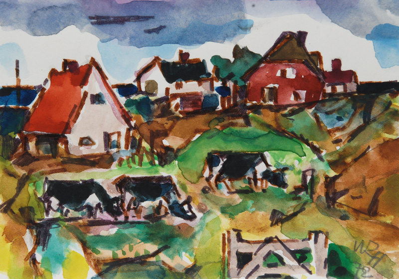 Landscape with Cows and Houses