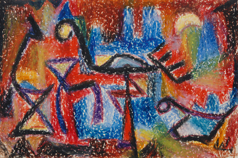 Willy Robert Huth - Abstrakte Komposition in expressiven Farben Abstrakte Komposition in expressiven Farben