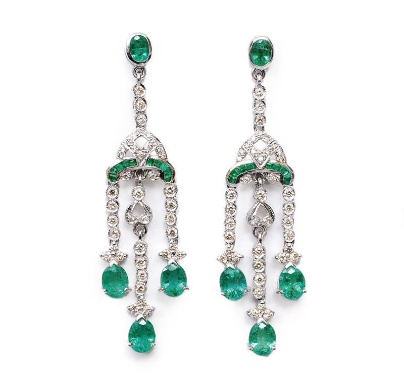 Paar Smaragd-Ohrhänger