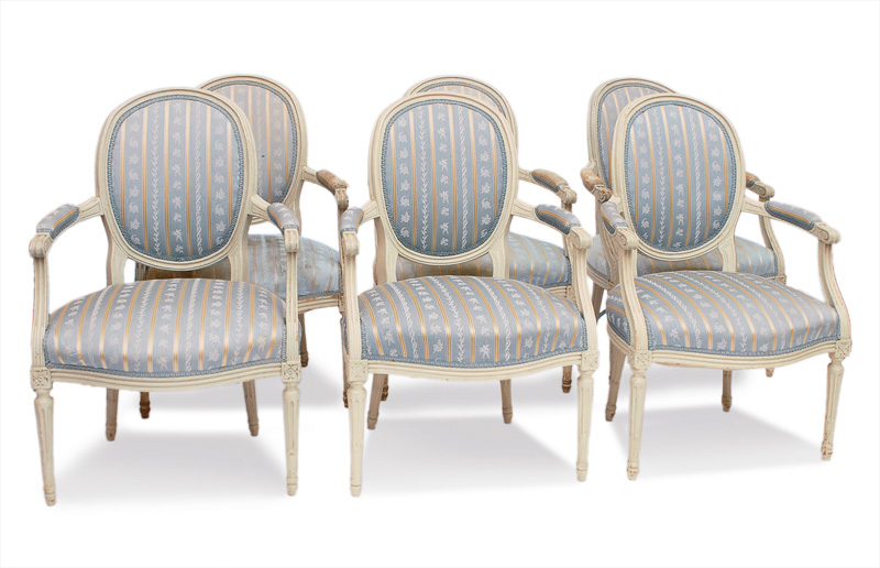 A set of 6 Louis Seize fauteuils
