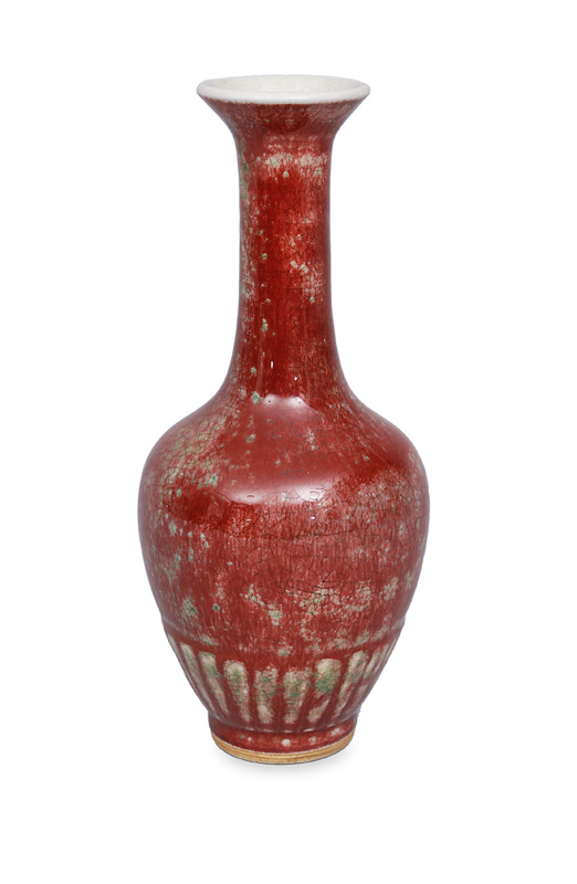 A small Sang-de-boeuf vase with craqueling glaze