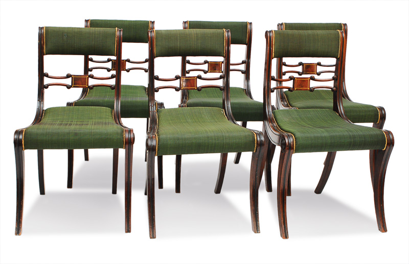 A set of 6 Regency chairs