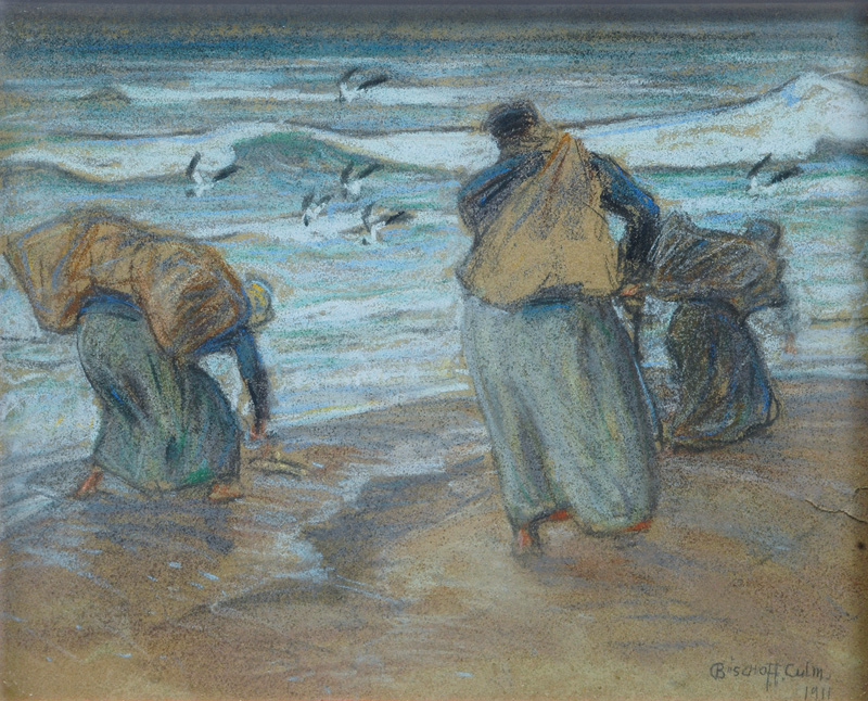 Women collecting driftwood on the Courland Spit