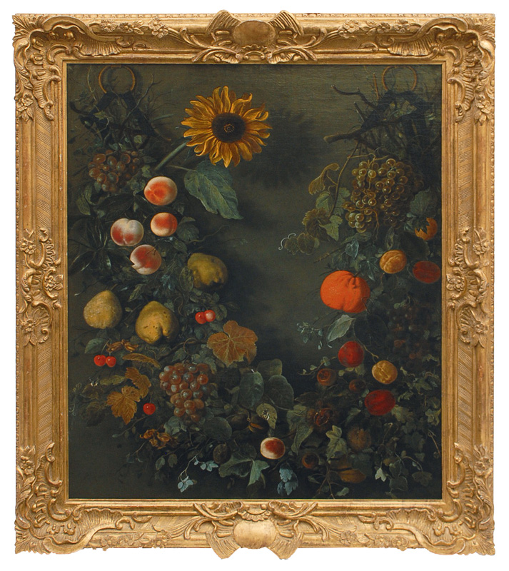 Garland with Fruits and a Sunflower