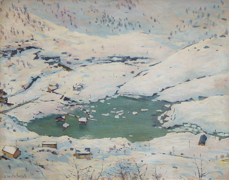 Winter Landscape with Mountain Lake