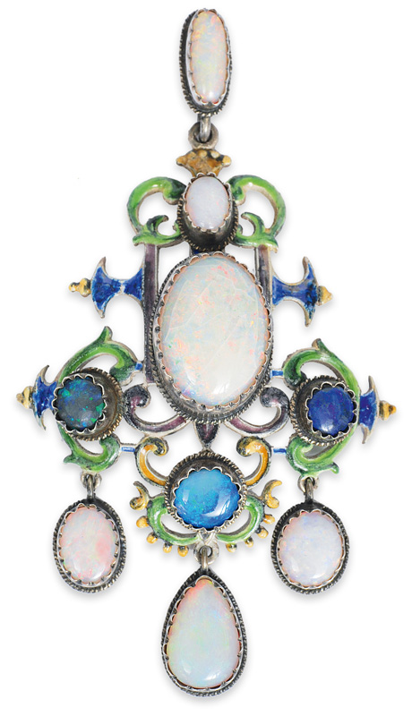 Großer Opal Anhänger im Renaissance-Stil