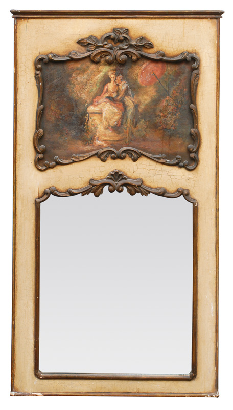 A large trumeau mirror in the style of Rokoko