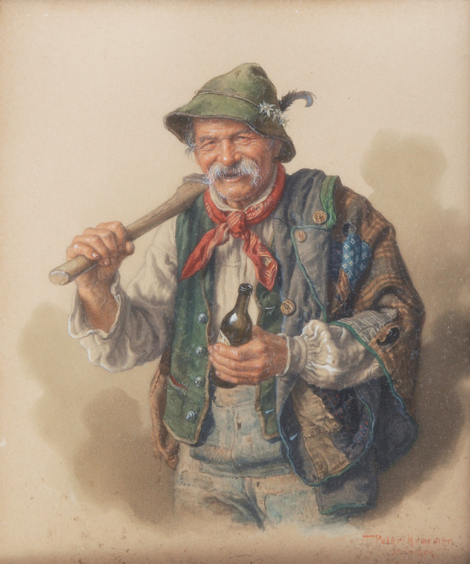 Pair of Watercolours: Hunter and Lumberman