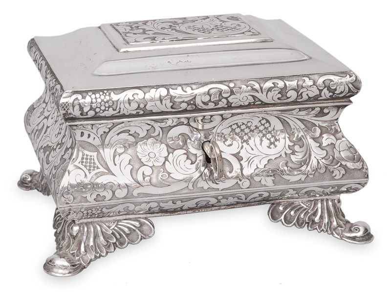 A Biedermeier sugar box A Biedermeier sugar box