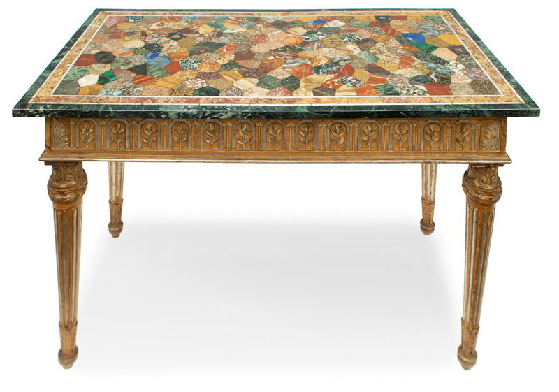A rare Louis seize console table with Pietra Dura