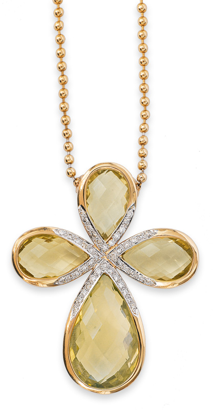 A citrine pendant with necklace