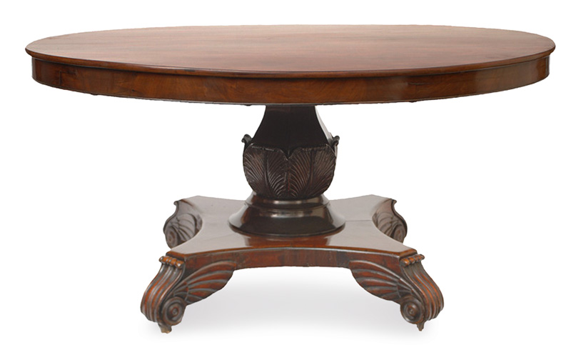 An oval Biedermeier table