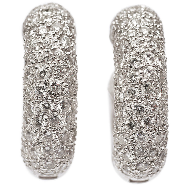 A pair of diamond earrings