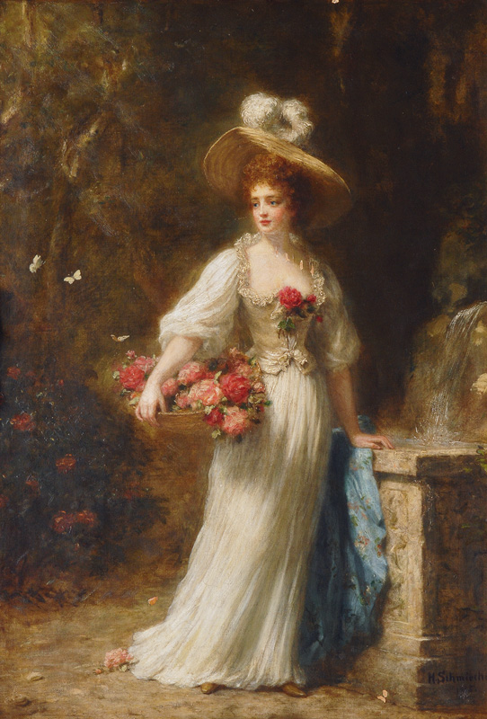 Lady with a Basket of Roses