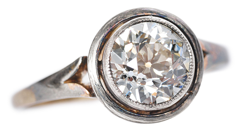 An Art Nouveau single stone diamond ring