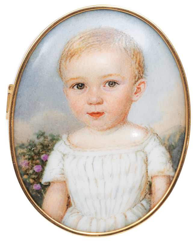 Biedermeier-Brosche mit Kinderportrait