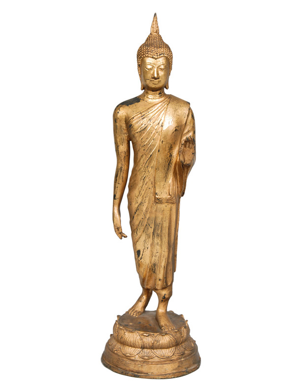 Schreitender Bronze-Buddha