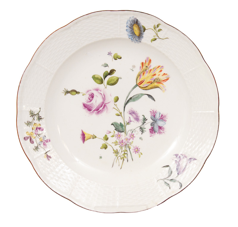 A plate with flower painting