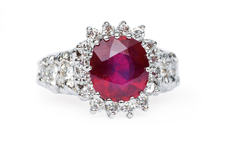 A ruby diamond ring