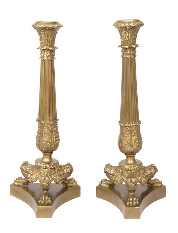 A pair of Napoleon III candleholders
