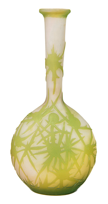 A small cameo vase with thistles