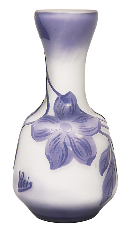 A cameo vase with clematis