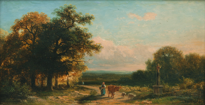 Frans Keelhoff - Weite Landschaft mit Hirtin Weite Landschaft mit Hirtin