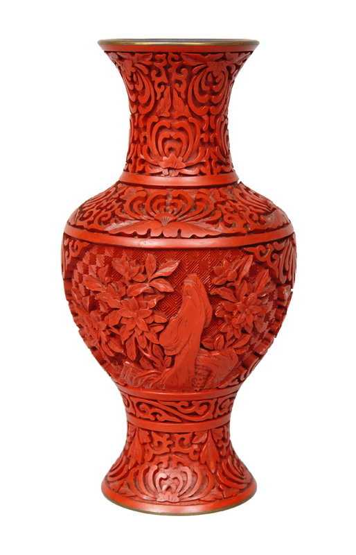 A baluster vase with flowers