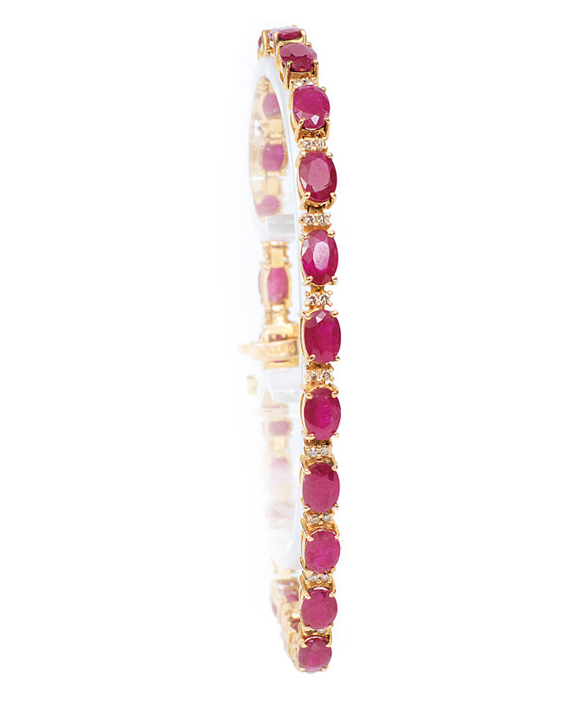 A ruby diamond bracelet
