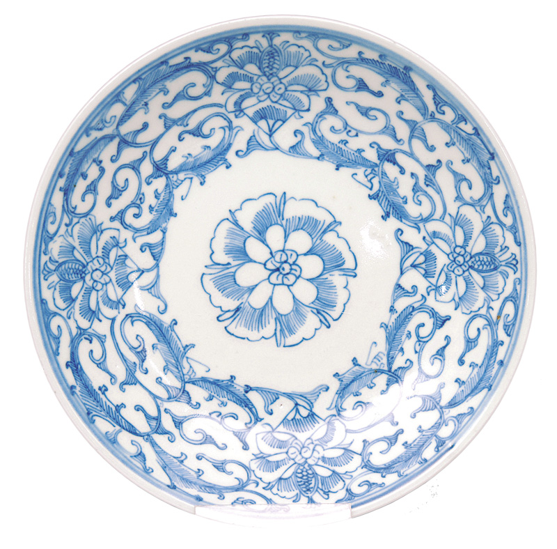 A plate with large peonie flower