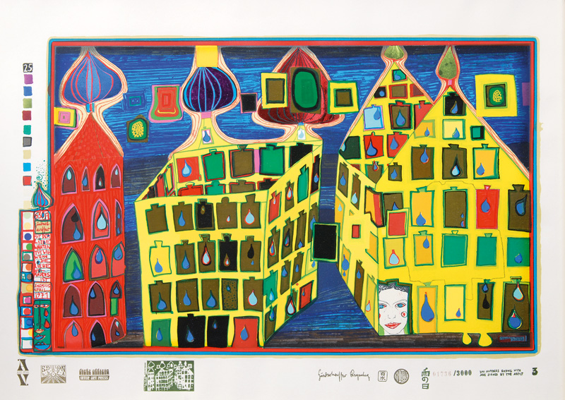 Friedensreich Hundertwasser - Mit der Liebe warten tut weh, wenn die Liebe woanders ist Mit der Liebe warten tut weh, wenn die Liebe woanders ist