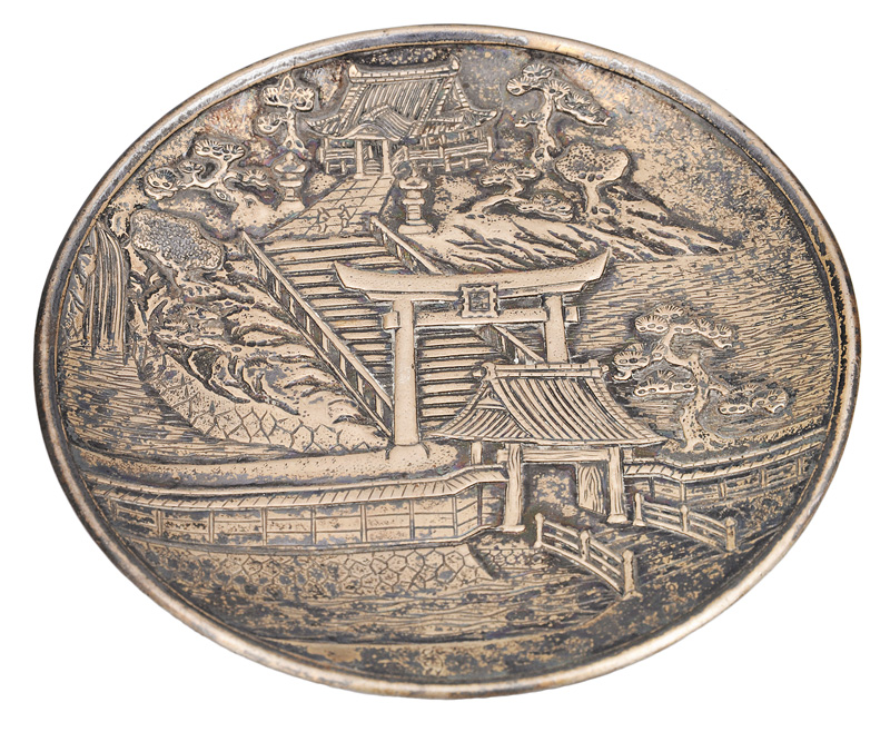 A small plate with Shinto shrine