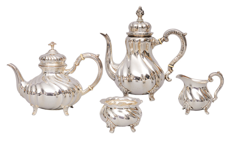 A coffee and tea service in Baroque style