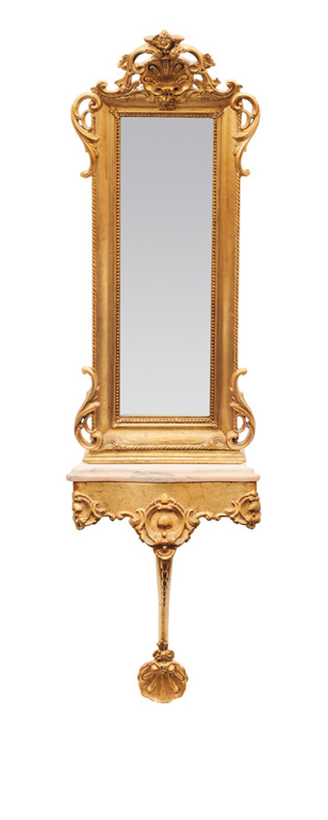 A Louis Philippe mirror with console table