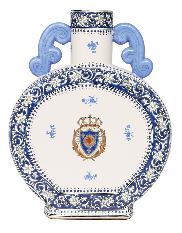 A "moon" flask with a French royal coat of arms