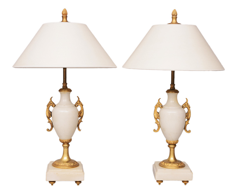 A pair of elegant table lamps