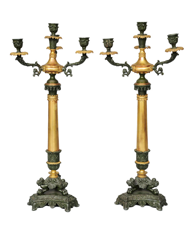 A pair of Napoleon III candelabra