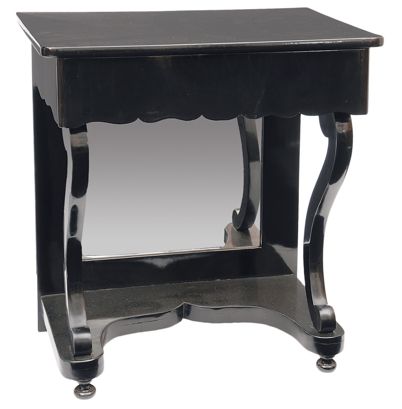 A Biedermeier black lauqered console table