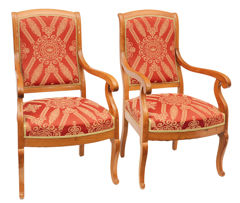 A pair of elegant armchairs